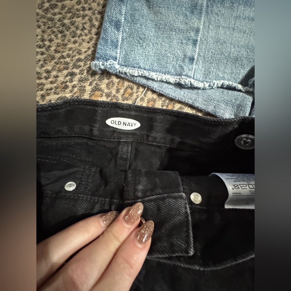 Old Navy Black and Blue Denim and pink Nike Shorts - Picture 2 of 10